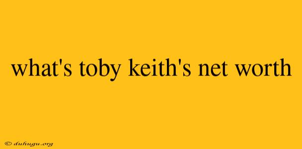 What's Toby Keith's Net Worth