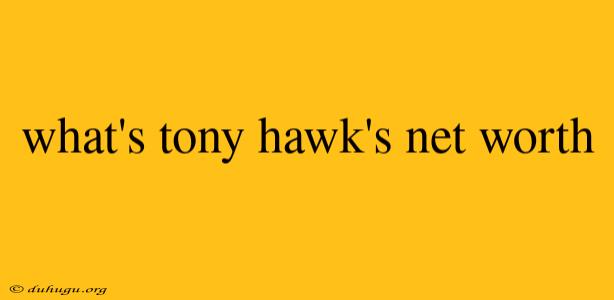 What's Tony Hawk's Net Worth