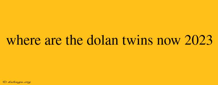 Where Are The Dolan Twins Now 2023